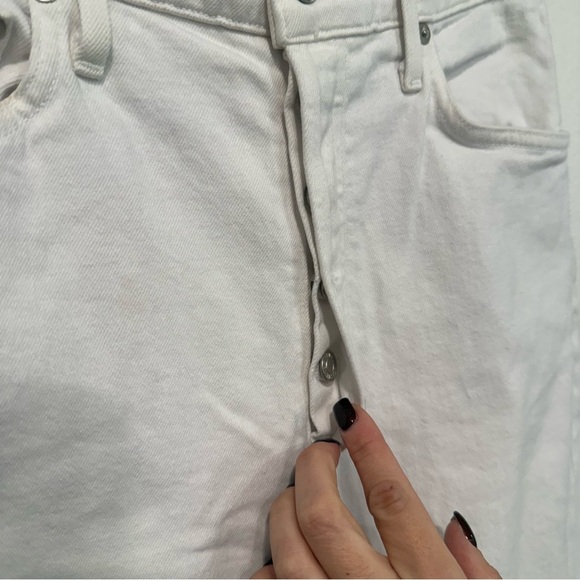 Agolde Nico High Rise Slim Fit White Jeans Raw Hem 28 - Picture 6 of 8